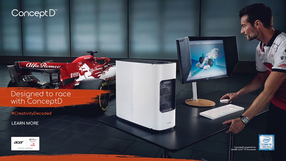 Acer lanza hoy su primera campaña de comunicación sobre ConceptD en colaboración con Alfa Romeo Racing ORLEN